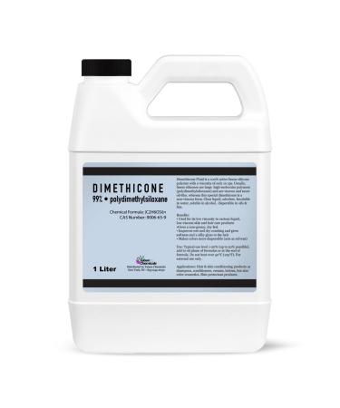 Talsen Chemicals Dimethicone Oil Pure (1 Liter / 33.81 Fl Oz) DIY Pure Dimethicone Cosmetic Grade Skin Moisturizer and Head Lice Treatment Liquid Silicone for Gun Oil
