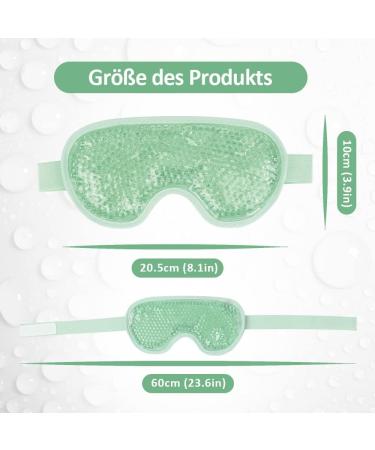 NEWGO Cooling Eye Mask - Reusable Hot Cold Therapy Gel for Puffy Eyes, Migraine, Dark Circles - Green 2PCS - Buy Online on GoSupps.com