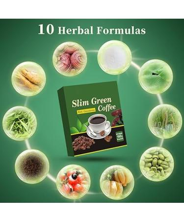 Premium Green Coffee Bean Extract Powder - Gluten-Free Supplements with 10 Natural Health Blends | Instant Coffee | 180g (18 Sachets - Buy Online on GoSupps.com