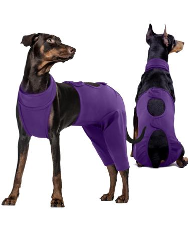 Kuoser dog body after op dog body after op body for dog castration male bitch recovery suit dog anti-wound licking op body dogs e-collar alternative for dogs dog lens protection bodysuit m purple