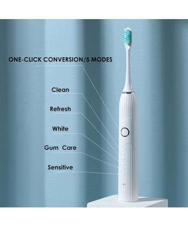 Gzyofo Sonic Electric Toothbrush for Adults - 6 Brush Heads 5 Modes Face Brush Smart Timer Travel Cup Holder - Best for Oral Care - Buy Online on GoSupps.com