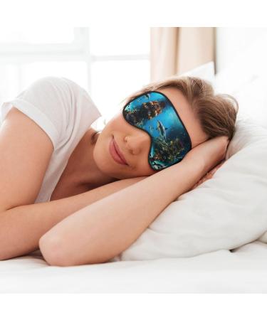 3D Underwater World Fish Dolphi Print Double-Sided Eye Mask Soft and Light Blocking for Enhancing Sleep Quality - Buy Online on GoSupps.com