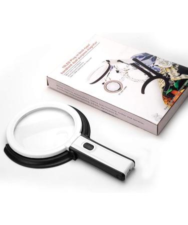 Magnifiers Folding Portable Desktop Repair Magnifier 6 Times 10 Times Large Mirror with LED Lights - Buy Online on GoSupps.com