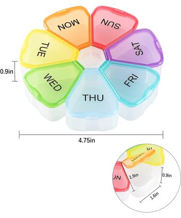 Gymboyang 7 Day Pill Organizer | Portable Weekly Pill Box for Travel | Dispenser Reminder Container for Vitamins, Fish Oil, Supplements, Medications - Buy Online on GoSupps.com