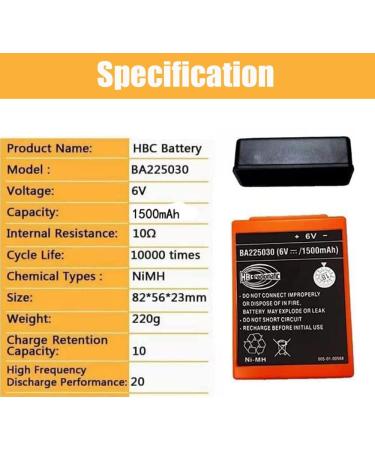 Buy 6V 1500mAh BA225030 Ni-MH Rechargeable Battery for HBC Crane Remote Control - Fast International Shipping - Buy Online on GoSupps.com