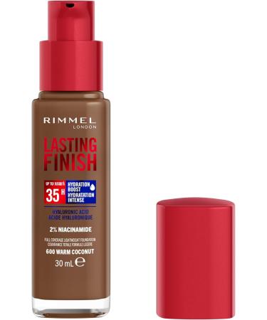 Rimmel London - Lasting Finish 35 Hour Foundation Long-Wearing Hydrating Vegan Formula Full-Coverage - Warm Coconut 1 count (Pack of 1) Warm Coconut - 600 - Buy Online on GoSupps.com