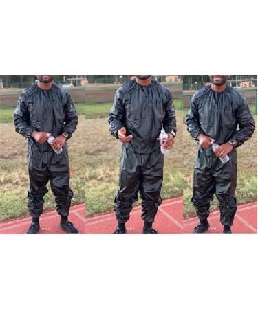 XX-Large Black Heavy Duty Sauna Suit for Men and Women - Weight Loss, Exercise, Slimming, Gym Fitness, Anti-Rip Sweat Suit - Buy Online on GoSupps.com