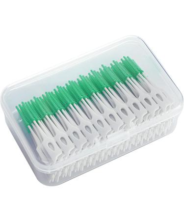 Interdental Brush Silicone Set (160 Brushes) - Teeny Green Toothpick Alternative for Effective Meal Residue Cleaning - Buy Online on GoSupps.com
