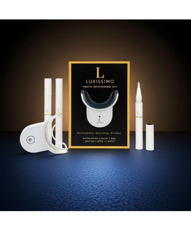 Luxissimo Professional LED Teeth Whitening Kit with 3 Whitening Pens Rechargeable Wireless Device UV-Activated Technology 15 Min Daily Treatment with Shade Guide - Buy Online on GoSupps.com