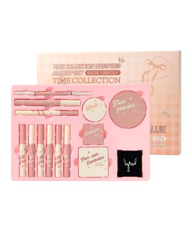 Generisch Lip makeup kit lip gloss blush face powder with necklace for everyday wear parties weddings holidays birthdays teens