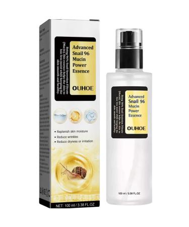 OUHOE Snail Mucin 96% Power Repairing Essence 3.38 fl.oz 100ml Hydrating Serum for Face with Snail Secretion Filtrate for Dull Skin & Fine Lines Korean Skincare.