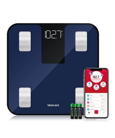 Body Fat Scale - Sinocare Bluetooth Smart Digital Bathroom Wireless Weight Scale with Body Composition Analysis and Smartphone App Navy Navy#2