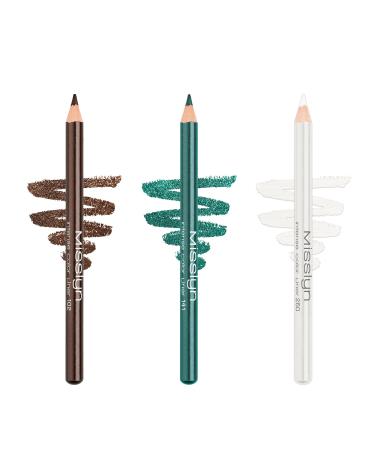Misslyn Misslyn | Smudge-free eye pencil 3 intense shade makeup pencils and coloured eyes - Set of three pencils