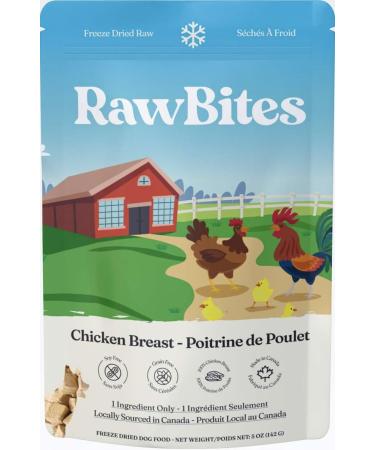 RawBites Freeze Dried Raw Dog Treats | Soy Free Grain Free Locally Sourced and Made in Canada Chicken Breast Dog Treats - (142g/5.0oz Chicken Breast)