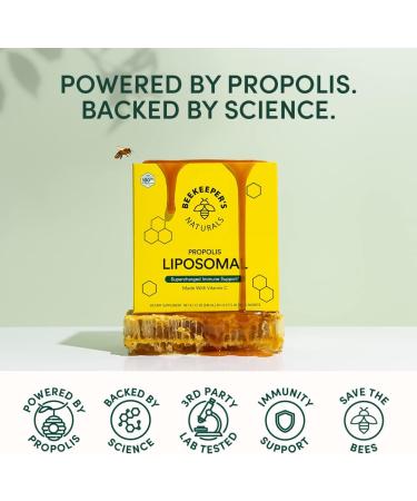 Beekeeper's Naturals Liposomal Vitamin C + Propolis | Immune Support 12 Ct - Buy Online on GoSupps.com