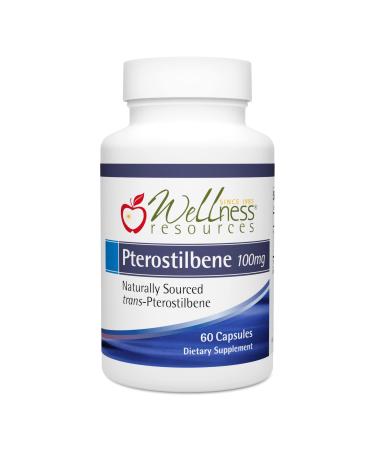 Wellness Resources Pterostilbene - Natural Source Silbinol Trans-Pterostilbene for Healthy Aging (100mg, 60 Veggie Capsules), Non-GMO, Vegan, Soy-Free