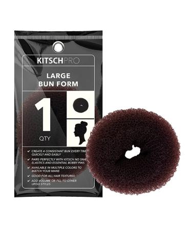 Kitsch Large Hair Donut Bun Maker - for All Hair Types | Versatile for Kids Ballet & Styling | Magic Sock Bun 1pc (Brown) Large Brown
