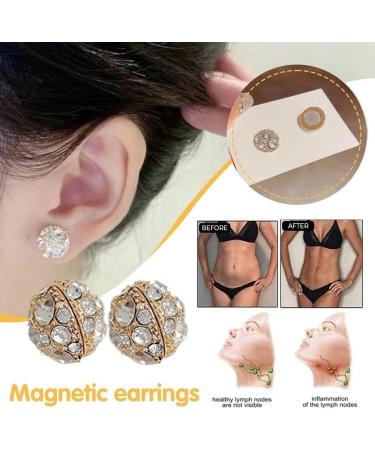 Dorina Ear Acupressure Magnetherapy Detox Earrings for Weight Loss - Silver - Buy Online on GoSupps.com