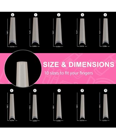 Tapered Extra Long Ballerina False Nail Tips | 240PCS Natural Acrylic Press On Nails | Nail Salon & DIY Nail Art Supplies - Buy Online on GoSupps.com