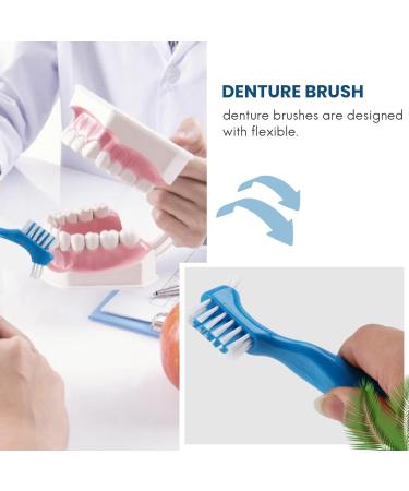 Kopinma 12 Pack Denture Toothbrush - Hard Double-Sided Denture Cleaning Brush for Effortless Care & Maintenance - Buy Online on GoSupps.com