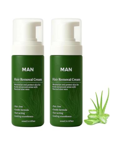 Cr me d pilatoire pour homme formul e l'aloe vera naturel adapt e au visage au corps et aux parties intimes. Une mousse d pilatoire rapide douce et hydratante pour le visage et le corps 2Pcs