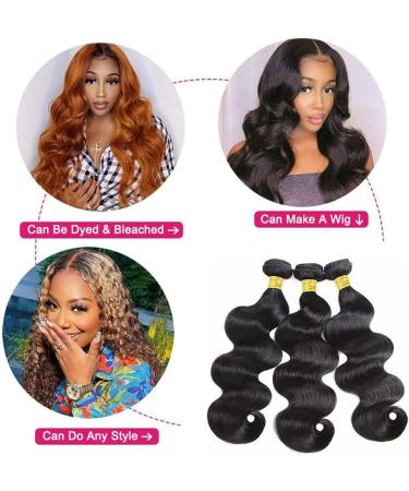 Brazilian Body Wave Bundles 10A Virgin Human Hair with Lace Closure | 3 Bundles + 4x4 Closure | 100% Unprocessed Wet and Wavy Extensions - Buy Online on GoSupps.com