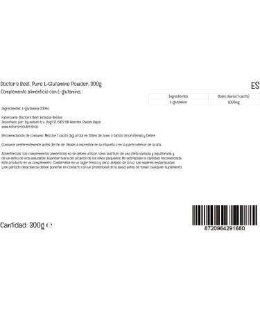 Doctor's Best L-Glutamine Powder 300g - Vegan, Highly Dosed Amino Acid - Lab-Tested, Gluten-Free, Soy-Free - Vegetarian, Non-GMO - Buy Online on GoSupps.com