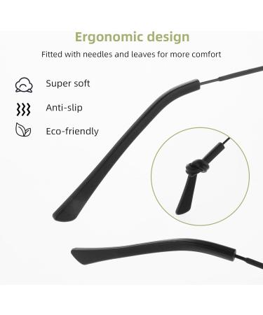 Silicone Anti-Slip Coatings for Glasses - 10 Pairs Slipproof End Tips & Hose Sleeves (Black) - Buy Online on GoSupps.com