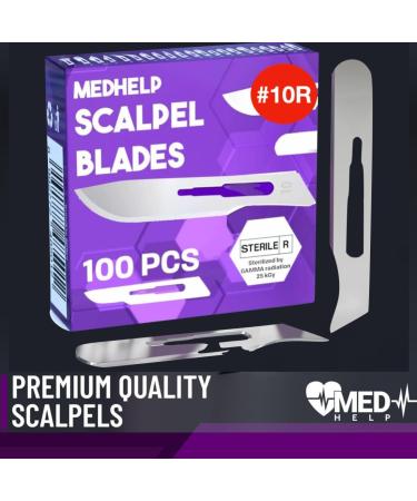 Buy 10R Dermaplaning Blades - Pack of 100 Sterile High Carbon Steel Disposable Surgical Scalpel Blades for Smooth Skin - Buy Online on GoSupps.com