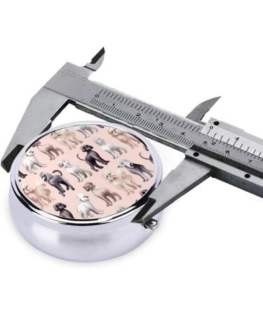 Poodles Dogs Portable Metal Pill Box | Round Mini 3-Compartment | Travel Essential for Small Pills - Buy Online on GoSupps.com