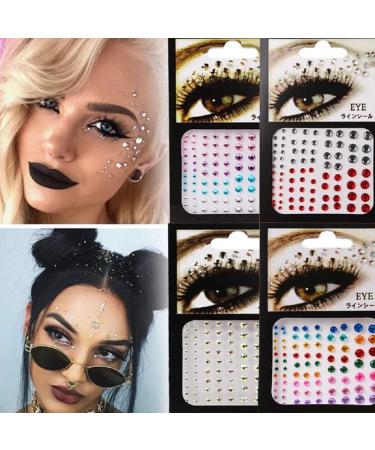 688 Pcs Rhinestone Stickers - Self-Adhesive 3D Bling Crystal Gems for Body, Face, Eyes, Nails - Festival Rave Makeup & Stage Show Glitter Stickers - Buy Online on GoSupps.com