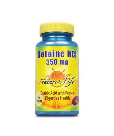 Nature's Life Betaine HCL 350 mg 100 Tablets