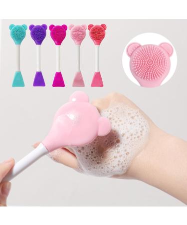 Pink Silicone Facial Cream Spatula & Double Head Mask Brush - Skincare Applicator Tool for Creams & Masks - Buy Online on GoSupps.com