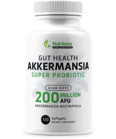 Akkermansia Probiotic 200 Million AFU - [120 Softgels] Most Potent Probiotic Supplement - Live Akkermansia Muciniphila - Supports Gut Lining & GLP-1 Improves GI Digestive Health