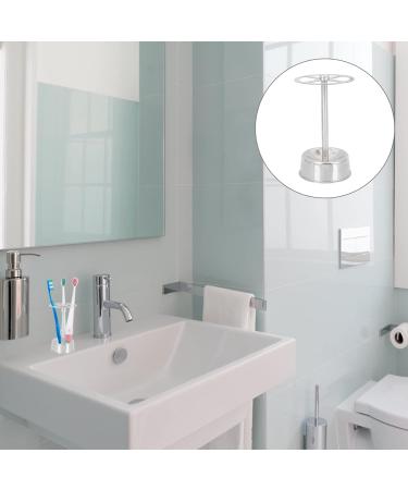 Stainless Steel Divided Toothbrush Toothpaste Holder Stand - Bathroom Vanity Organizer for Toothbrush, Razor, Makeup Brushes - Buy Online on GoSupps.com