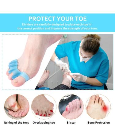 Durable Toe Separators for Bunions & Hammertoes - 6 Pairs for Men and Women | Treat Plantar Fasciitis, Toe Spacers Set - Buy Online on GoSupps.com
