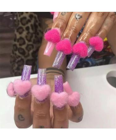 Fashion 12 Colors Mixed Detachable Nail Art Decortaions Magnetic Nail Pom Poms 3D Nail Charms Nail Art DIY Fluffy Plush Ball for Nail(Blue) - Buy Online on GoSupps.com