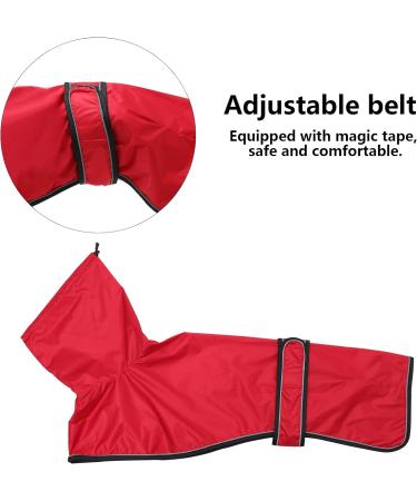 Adjustable Lightweight Dog Raincoat for Greyhounds, Lurchers, and Whippets - Red - Size M - Buy Online on GoSupps.com
