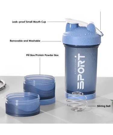 Yissone Protein Shaker Bottle - Portable Shak-Mixer with Powder Storage for Fitness Running & Cycling - Beige - Buy Online on GoSupps.com