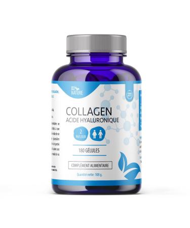 Chollagen + Hyaluronic Acid - 180 Capsules - Enriched with Vitamin C - Seals Skin Nails Hair and Bones