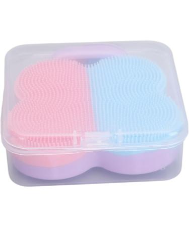 Silicone Face Cleanser Set Pink Blue Face Brush Tools Skin Care Products with Hanging Ring + Brush Set - Buy Online on GoSupps.com