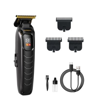 SUPRENT Hair Trimmers for Men - Cordless Zero-gapped Beard Hair trimmer with LED Display High-performance Rechargeable Trimmer for Home Use With Titanium Blades