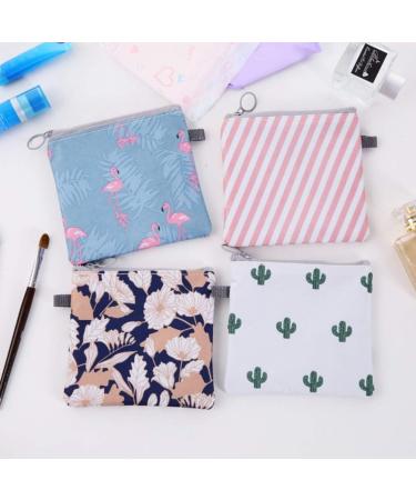 Portable Menstrual Pad Bag - Set of 4 | Period Napkin Disposal Pouch with Zipper | Towel Holder for Women - Travel Makeup Bags - Buy Online on GoSupps.com