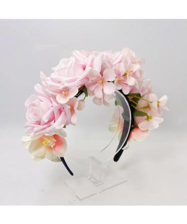 amangul Bohemian Style Flower Shape Headband for Bride Spring Photography Ethnic Style Hair Hoop Wedding Party Bride Hairband(Rose Red) - Buy Online on GoSupps.com