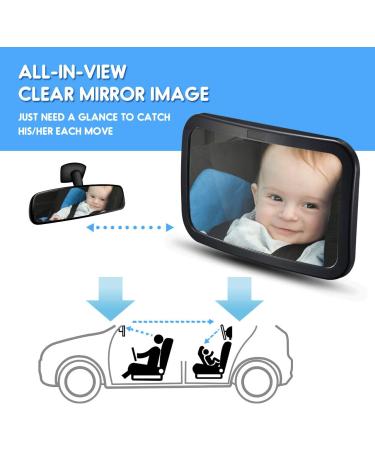 Shop Ansta Baby Car Mirror - 100% Break-Proof 360 Adjustable Wide Angle Back Seat Rear View Mirror for Safe Travel - Buy Online on GoSupps.com