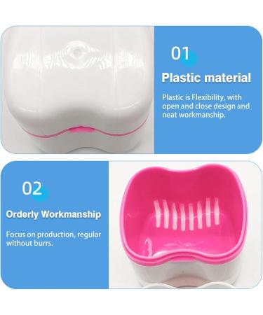 Buy Portable Denture Storage Box - Presses Container with Sieve for Travel | Red & Pink Prosthesis Cleaner - Buy Online on GoSupps.com