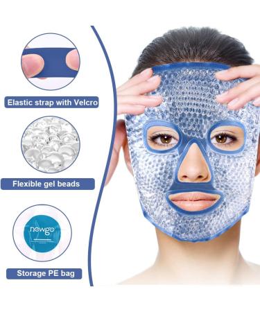 NEWGO Cooling Eye Mask - Hot & Cold Therapy Gel Beads - Migraine Relief, Puffy Eyes, Sinus Pain, Acne Headaches - Dark Blue - Buy Online on GoSupps.com