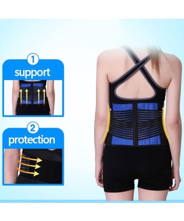 Plus Size Back Brace S-6XL | Adjustable Lumbar Support Belt for Men & Women | Posture Corrector & Waist Trainer in Blue | Fitness & Weight Loss - Buy Online on GoSupps.com
