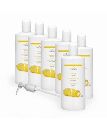cosiMed massage oil lemon | Bundle 6 x 1L | economical & easy to handle | Made in Germany | incl. dosing pump