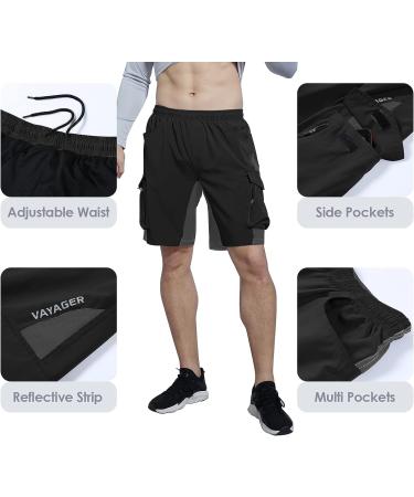 VAYAGER Men's Lightweight Hiking Cargo Shorts - Black, XX-Large - Buy Online on GoSupps.com